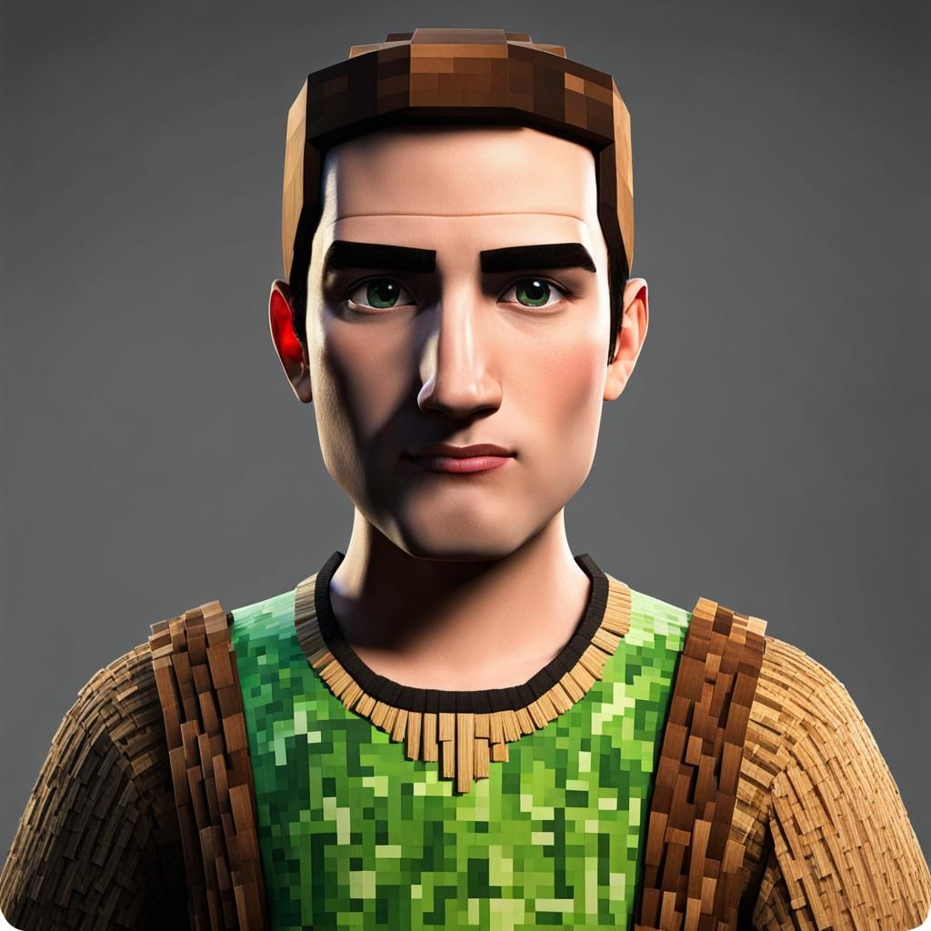 Realistic Minecraft Villager Rendering