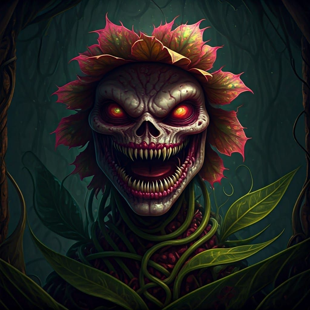 Nightmarish Venus Flytrap with Neon Fangs