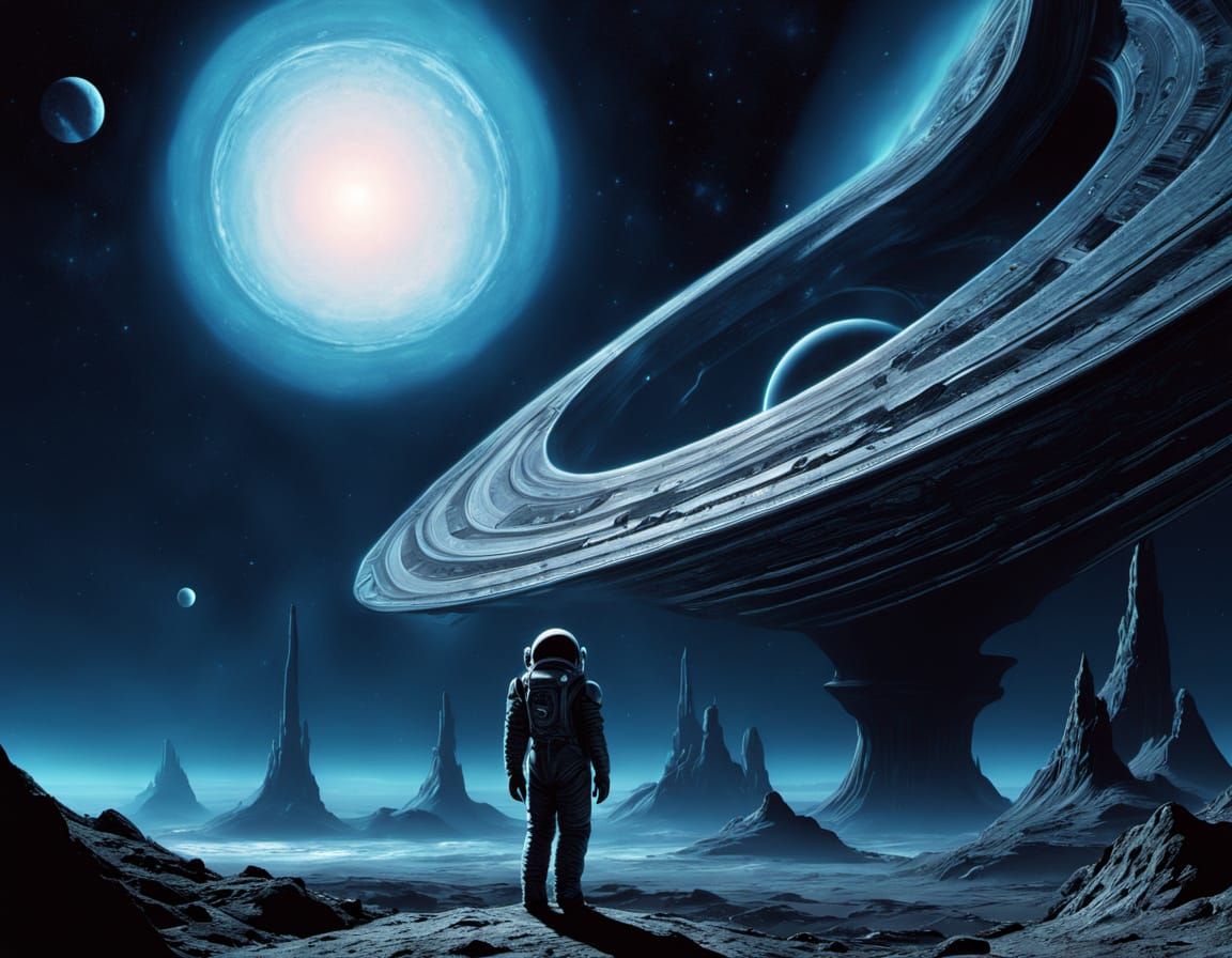 Astronaut on Alien Planet in Sci-Fi Style