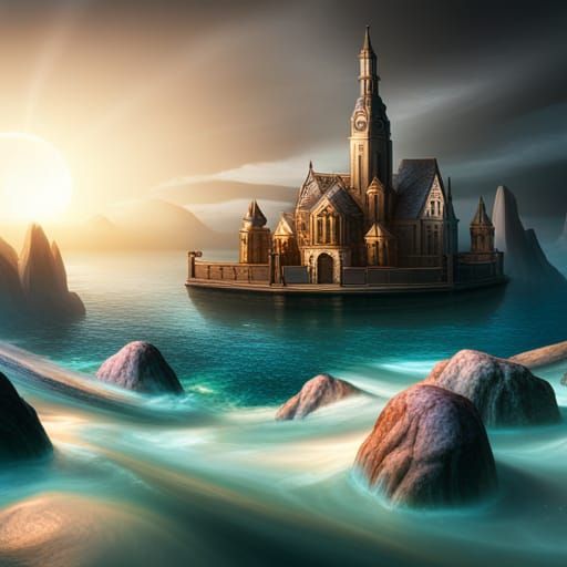 Magical Mini World in a Bottle: Detailed Matte Painting