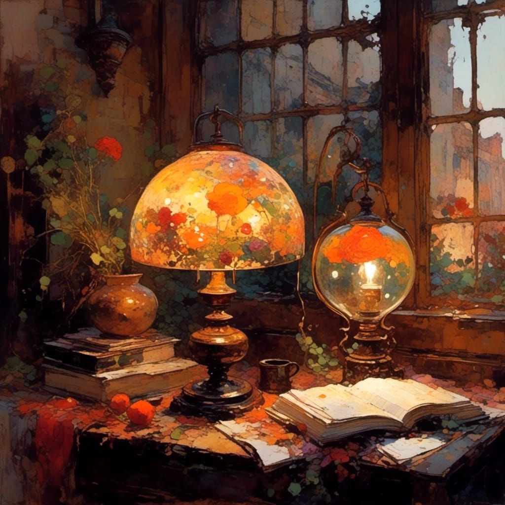 Lone Table Lamp Radiating Warmth