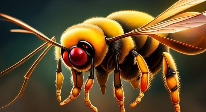 Realistic Art Piece of an Angry Bee