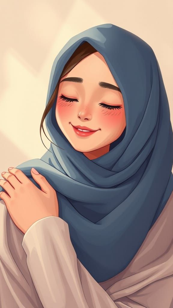 Zahia Offering Comfort in Whimsical Illustration Style