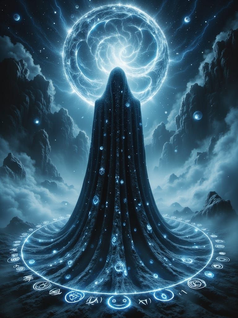 Wizard Performing Ritual in Gothic Steampunk Style