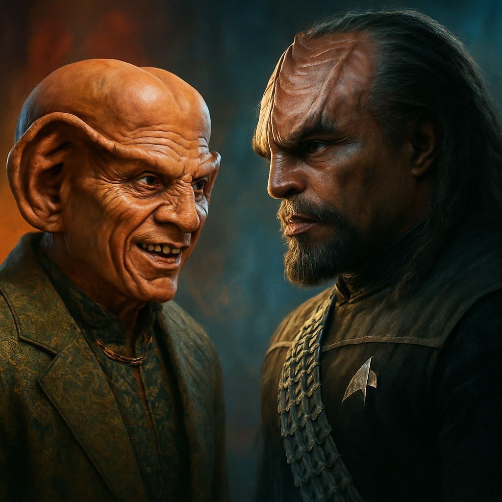 Ferengi Trader Meets Worf, Hyperrealistic Art