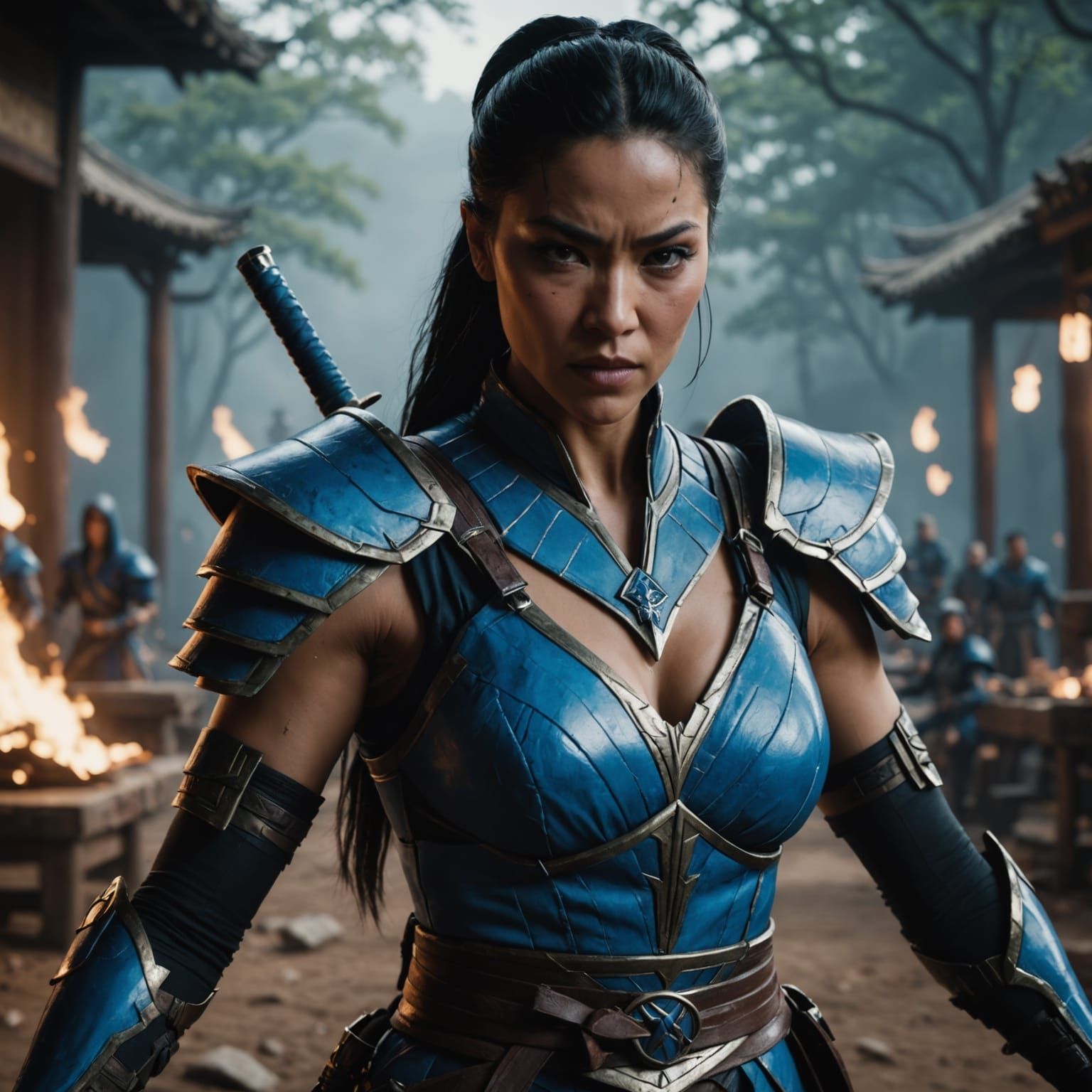 Cinematic Portrait of Kitana in Epic Film Style