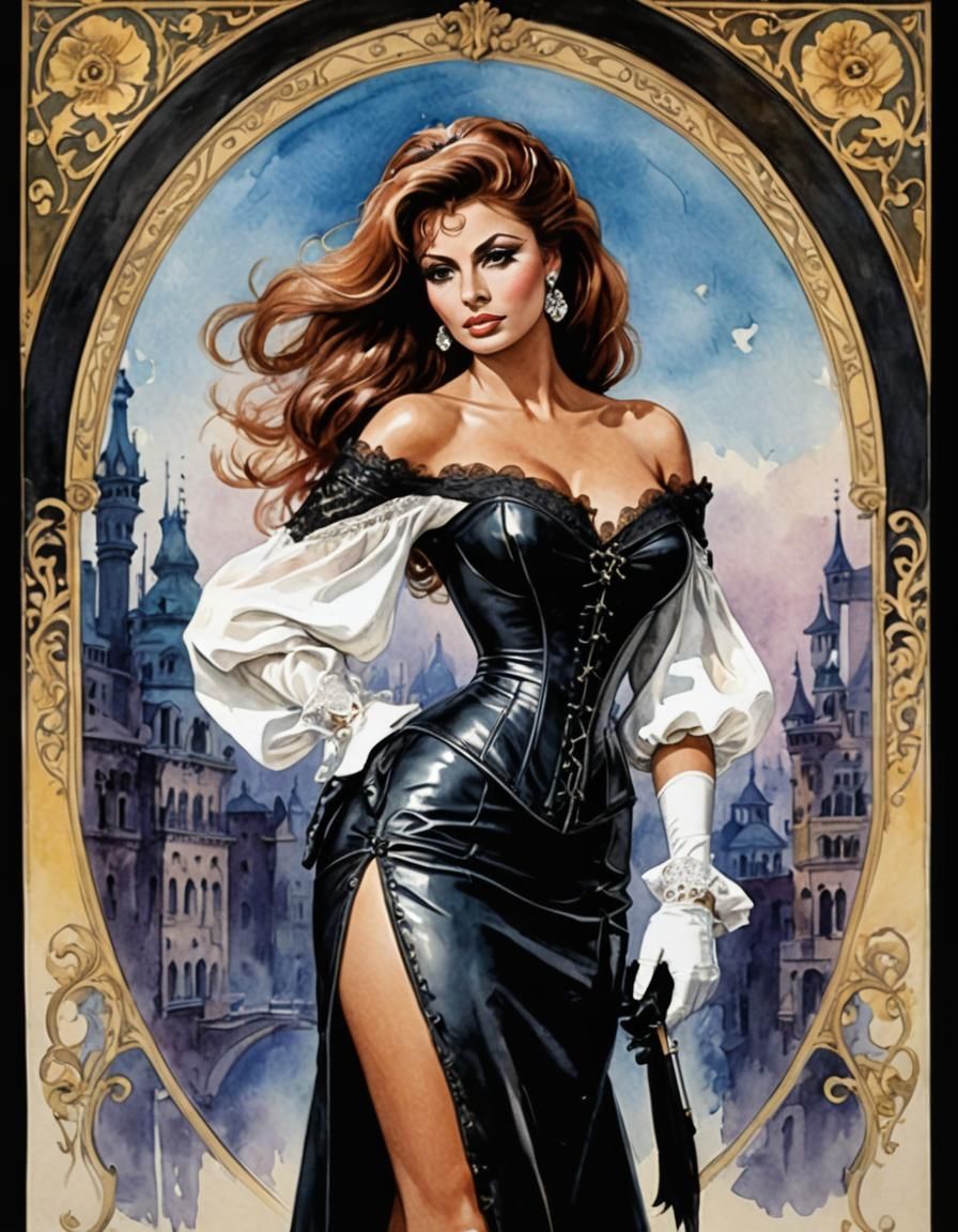 Sophia Loren in Art Nouveau Fashion