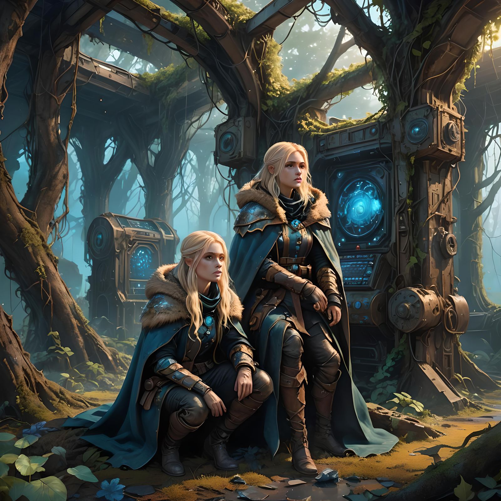 Nordic Woman in Crashed Plane: Fantasy Concept Art