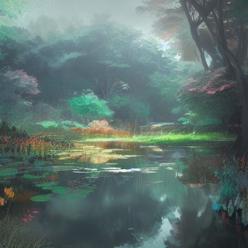 Shattering Heart Landscape in Anime Style