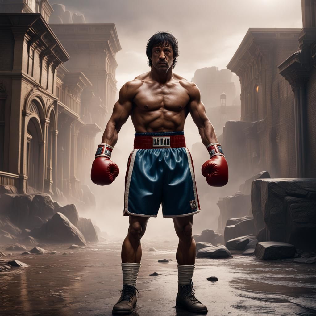 Rocky Balboa: Detailed Matte Painting in Deep Color