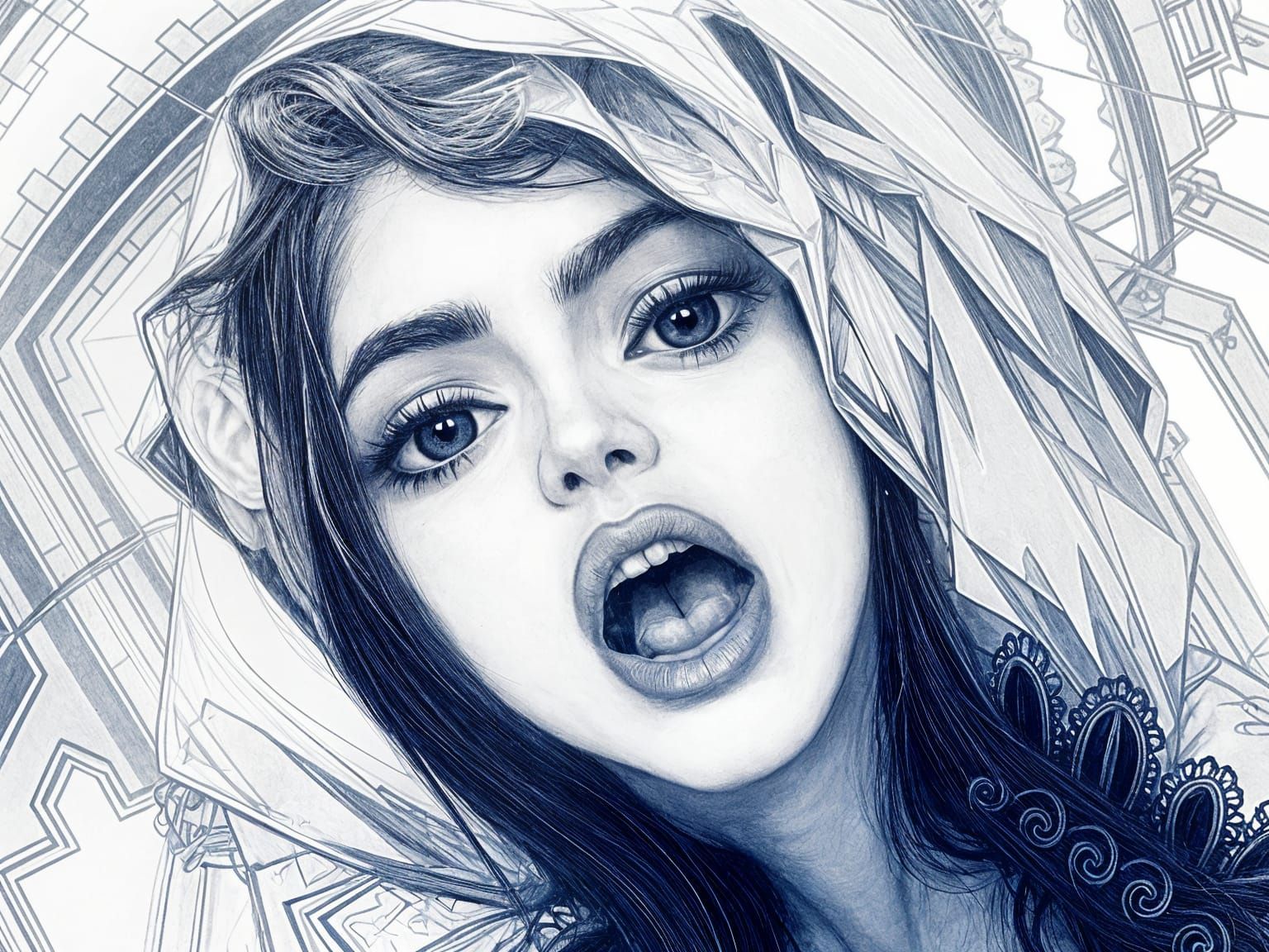 Surreal Teacher in Noctilucent Landscape with Complementary ...