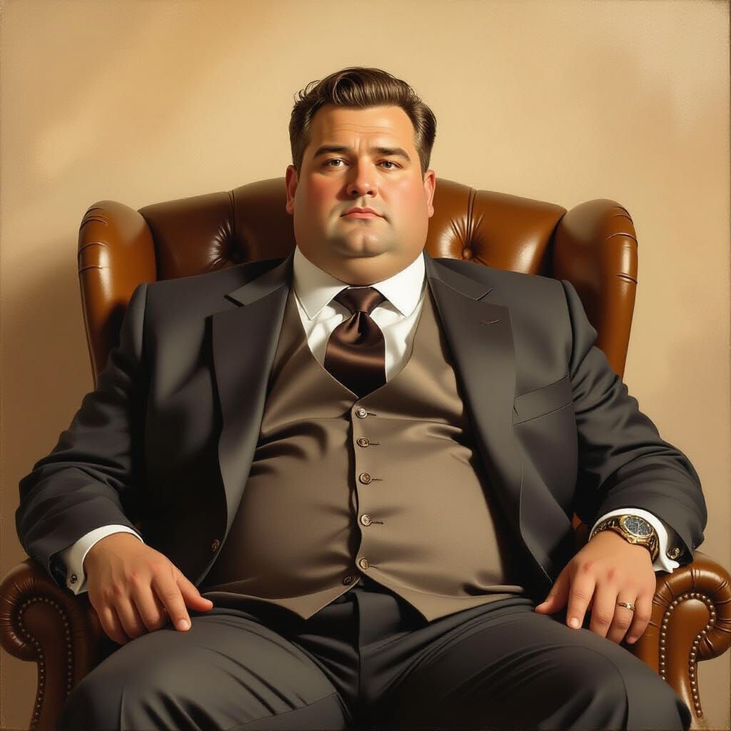 Big Man in Suit: Naturalistic Painting