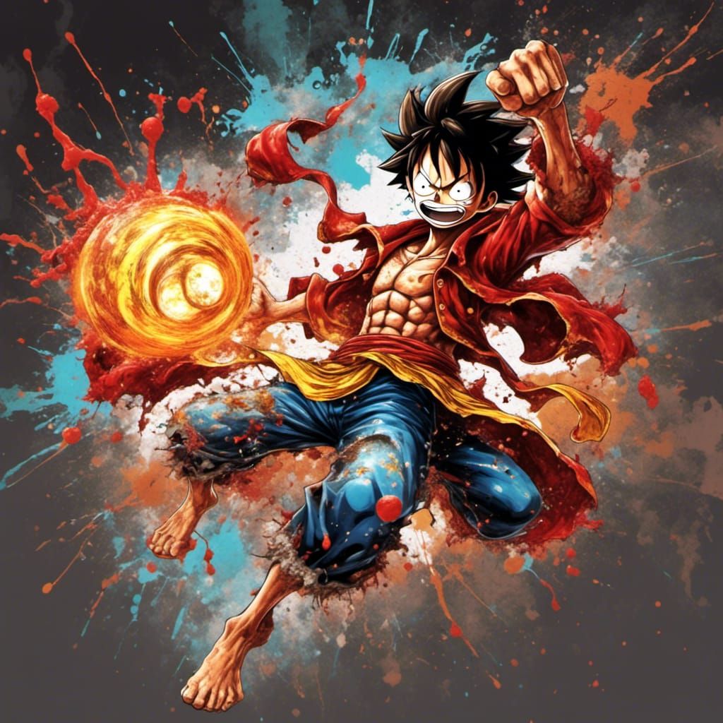 Luffy Gear 5 Creates Earth Bat: One Piece Illustration