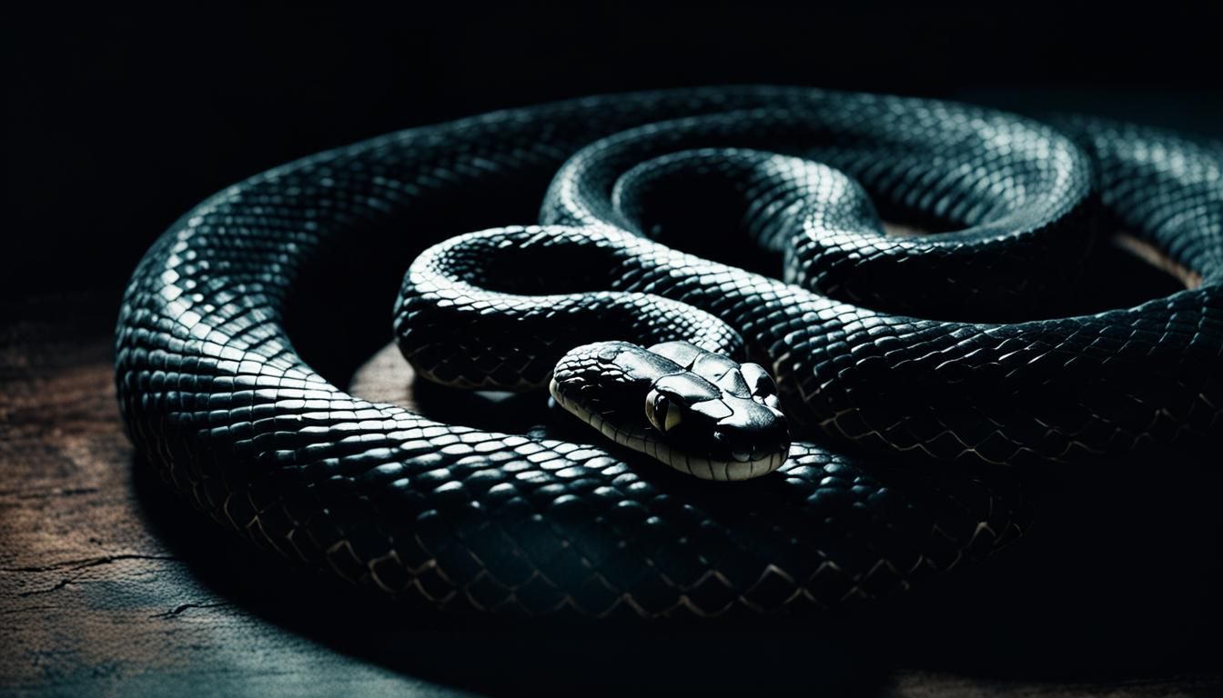 Cinematic Snake Under Bed in Dark Academia Style