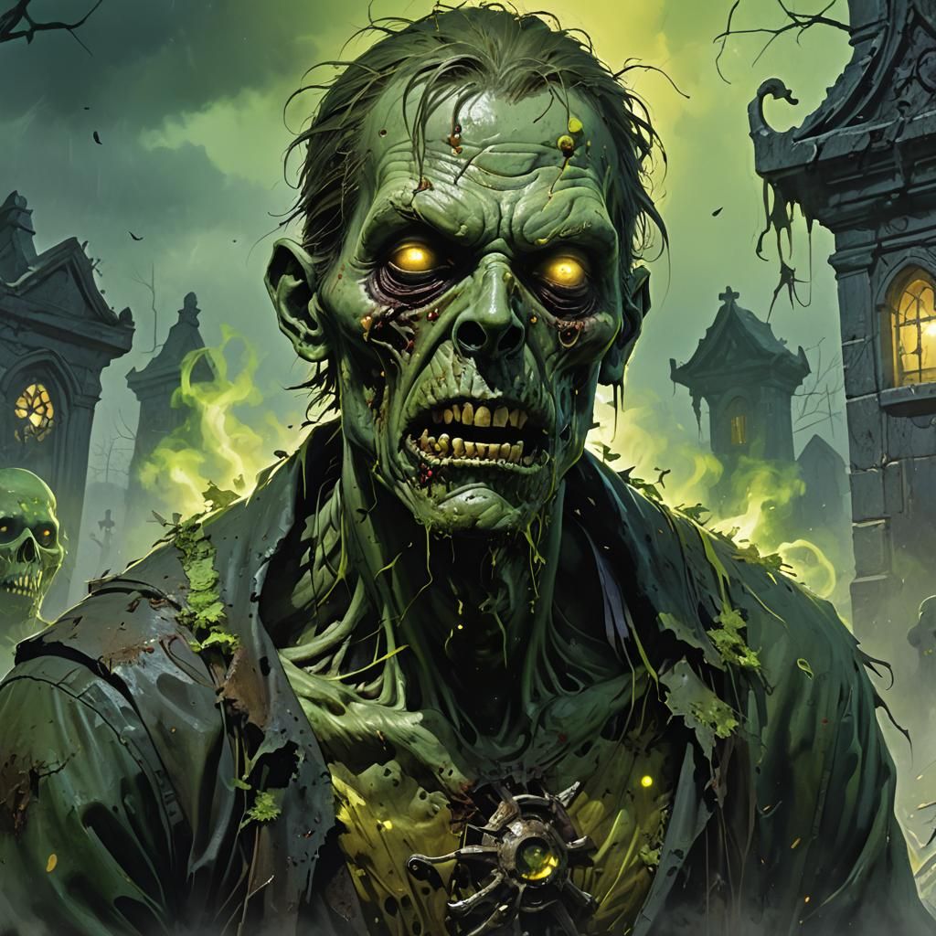 Ominous Zombie Portrait in Greg Rutkowski Style