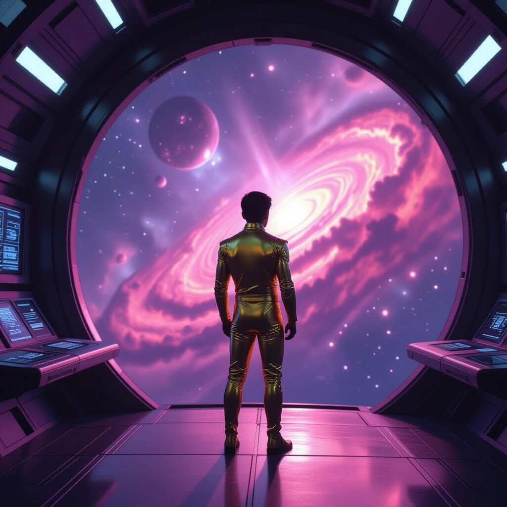 Nebula Vision: Futuristic Space Exploration Scene