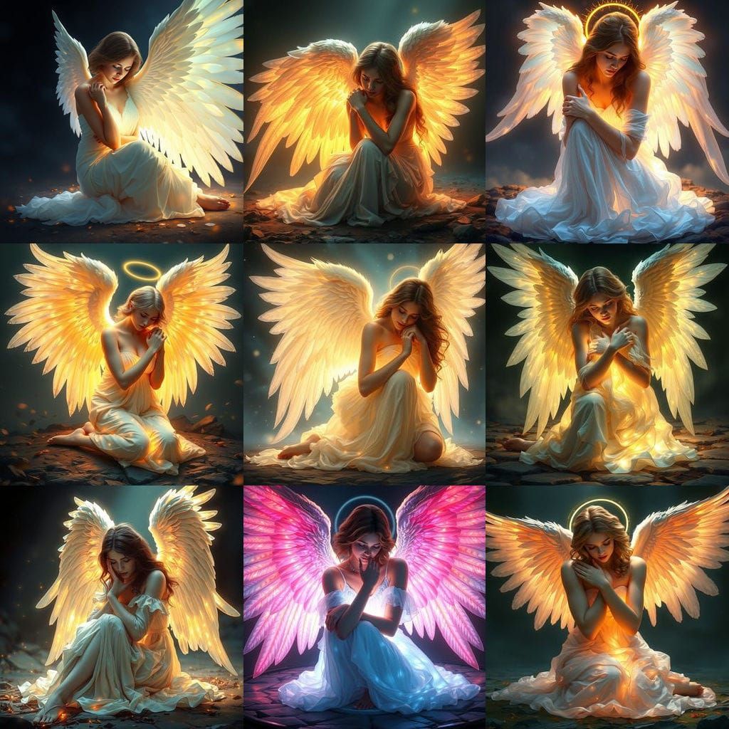 Luminous Angel in Art Nouveau Style