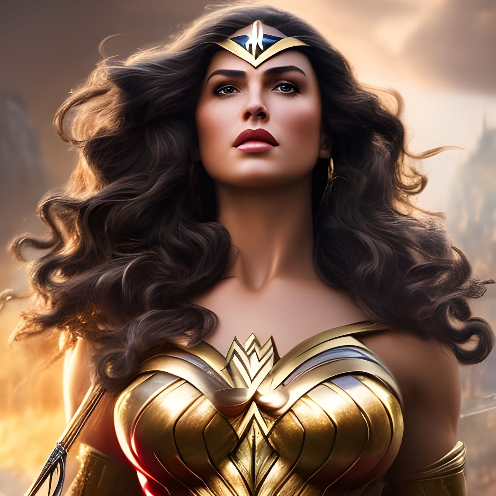 Wonder Woman Portrait in Rococo Style