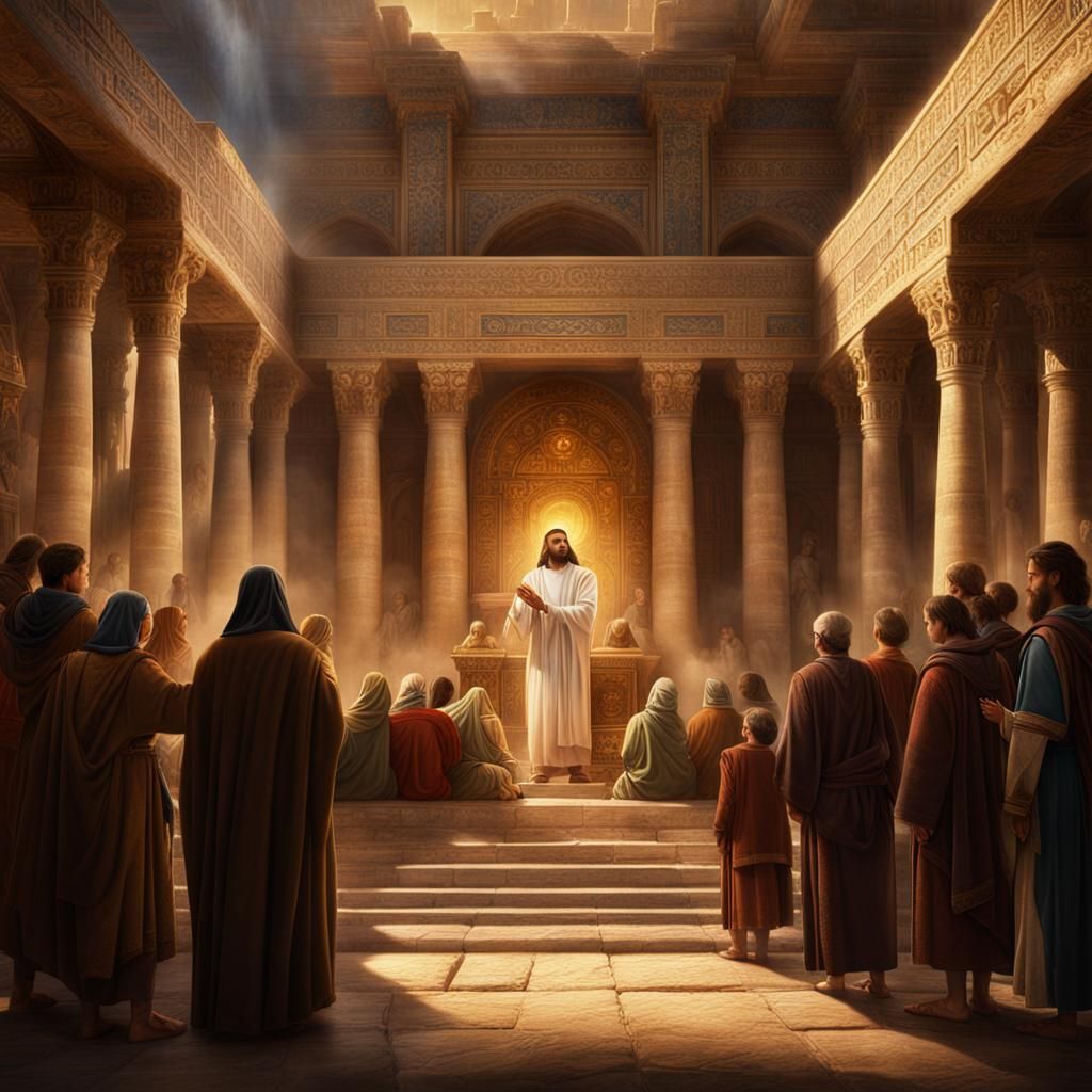 Boy Jesus Teaching in Temple: Digital Matte Painting