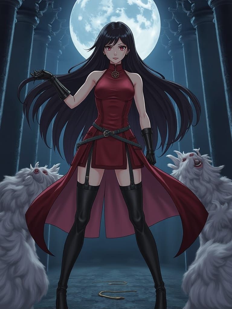 Woman in Red Skirt Dominating Helpless Man