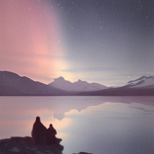 Sinister Northern Lights Reflect on Mountain Lake