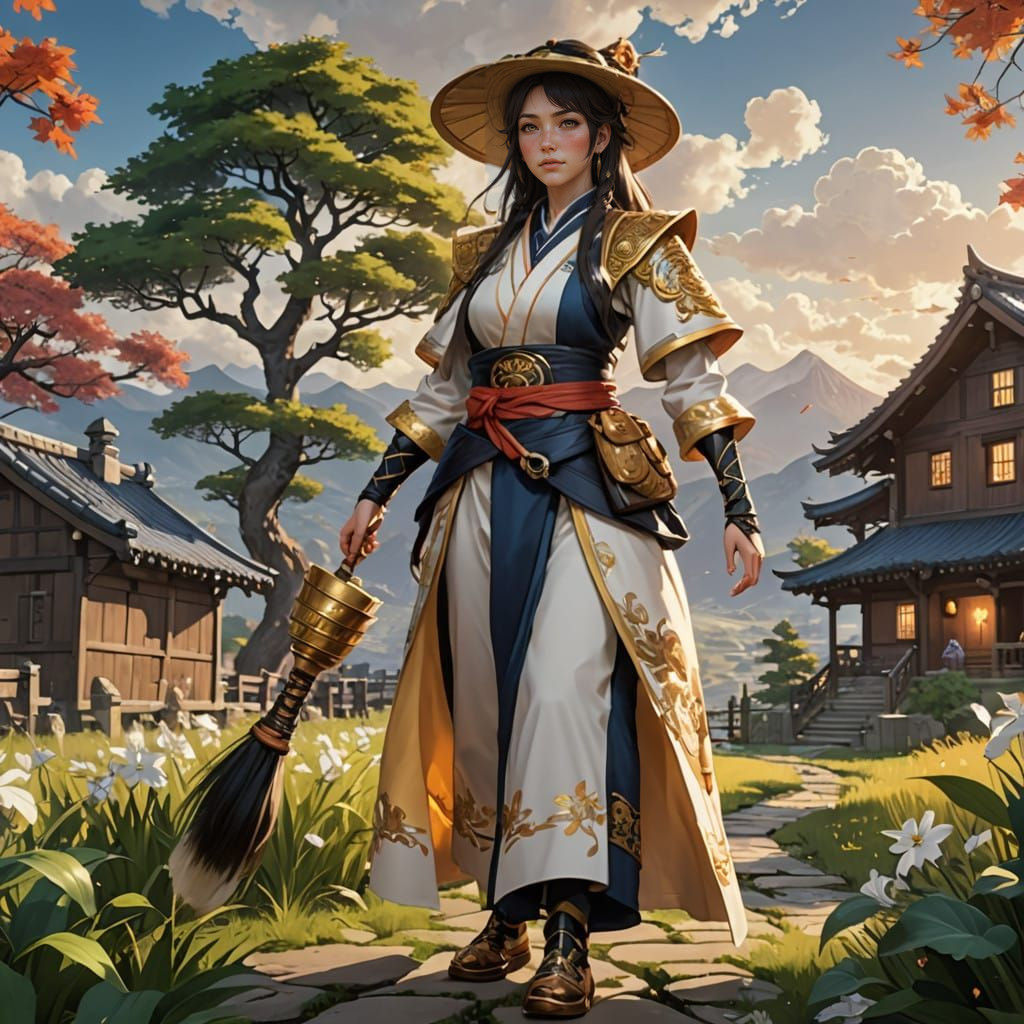 Giant Fantasy Farmer in Anime-Inspired 8K Concept Art