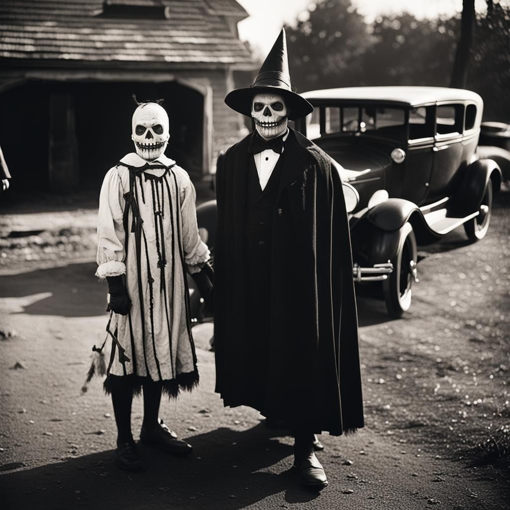 Vintage Halloween Photo in 1920s Style