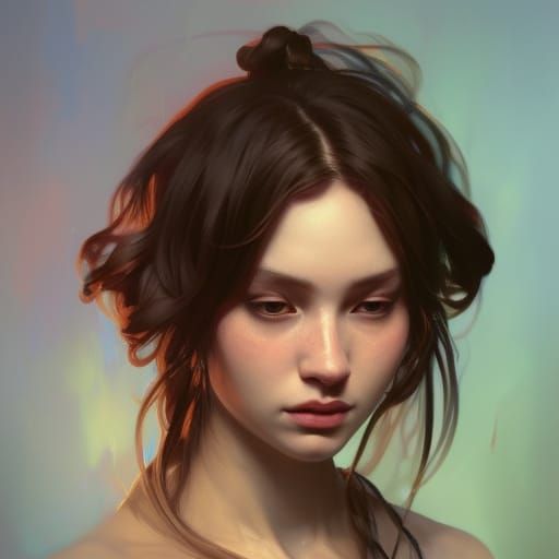 Hyperdetailed Cat-Girl Portrait in Art Nouveau Style