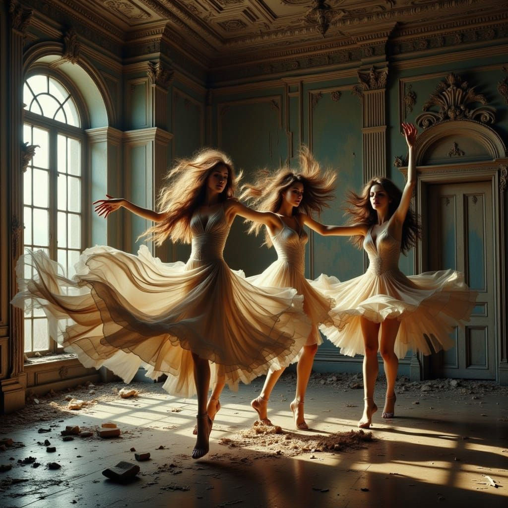 Dancers in Abandoned Art Deco Theater