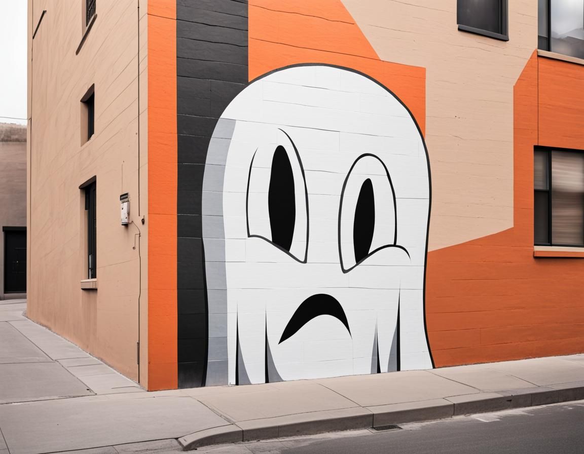 Abstract Cubist Casper the Ghost Street Art