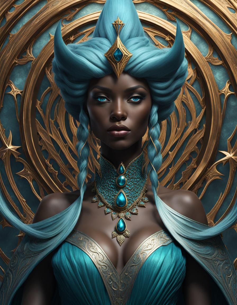 Ocean Witch Queen: 3D Render of Magical Power