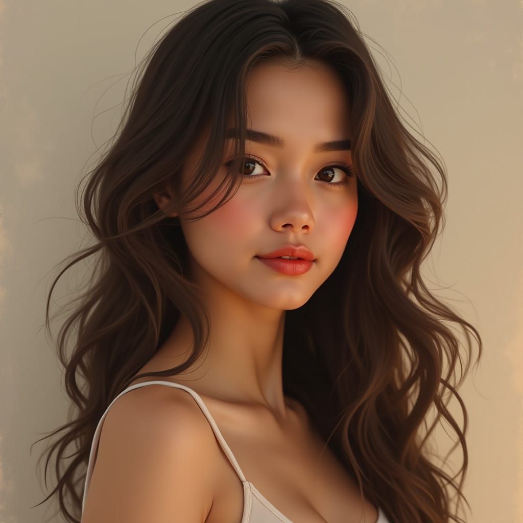Elegant Portrait of a Woman in Soft Pastel Hues