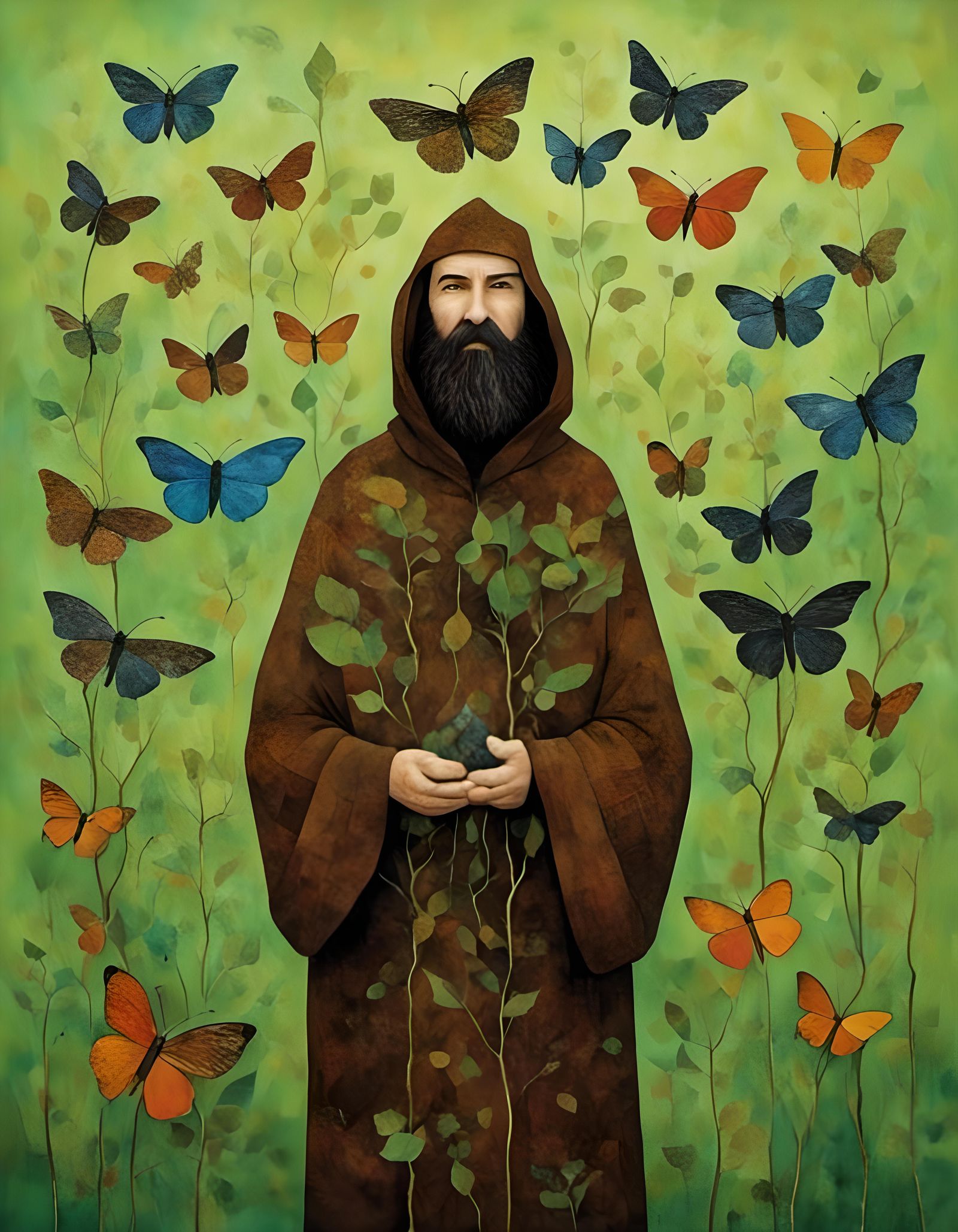 Pagan Man Pays for Rain in Surreal Garden