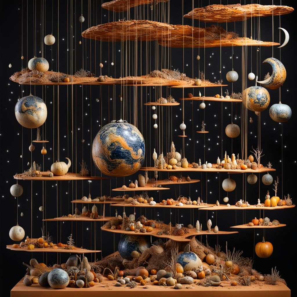 Surreal Gourd Cosmos in a Dramatic Celestial Scene