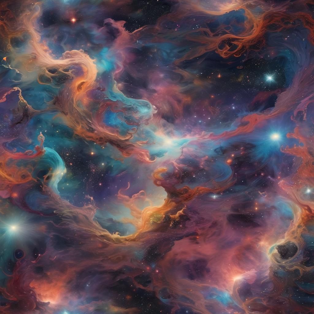Surreal Cosmic Art with Ethereal Nebula