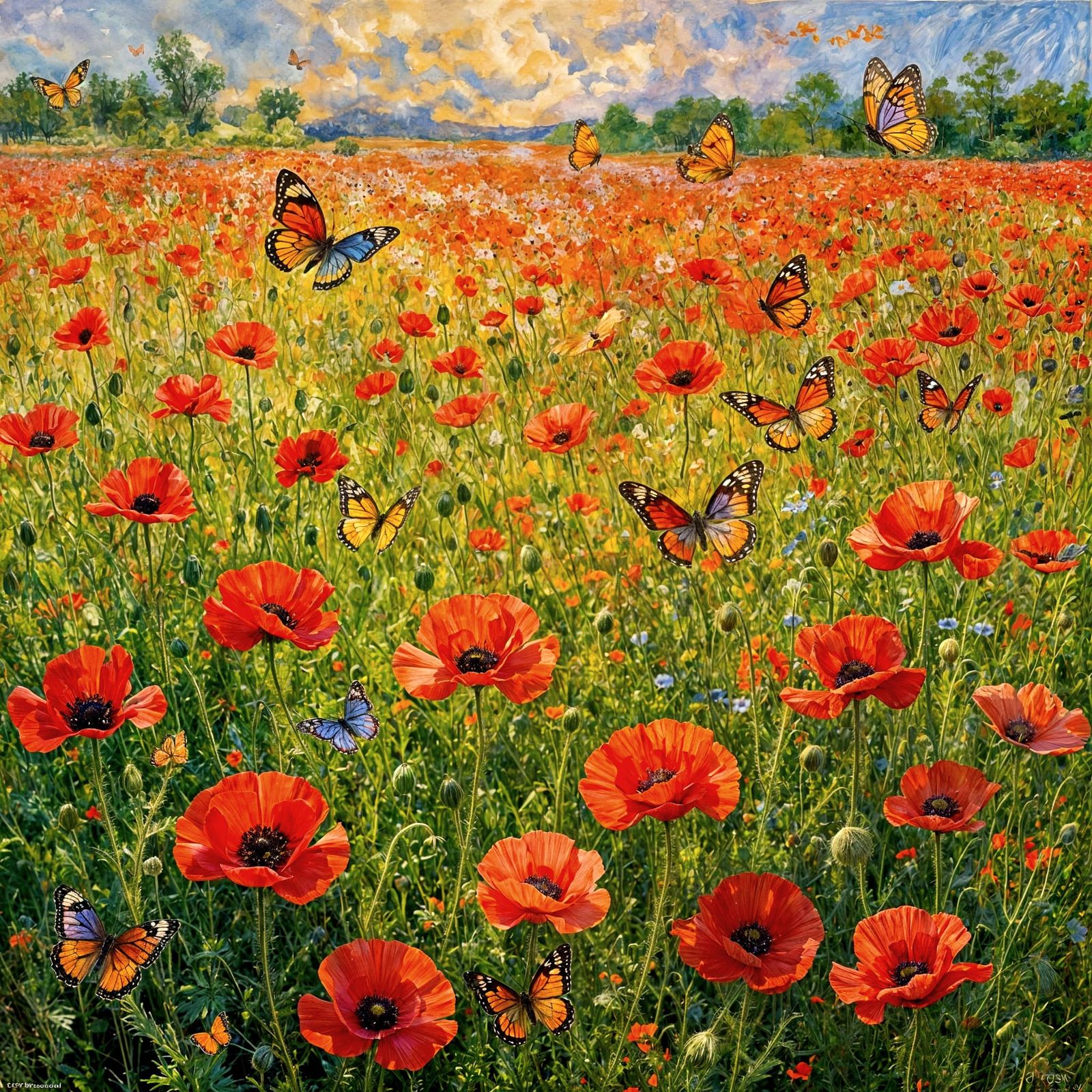 Red and Green Meadow