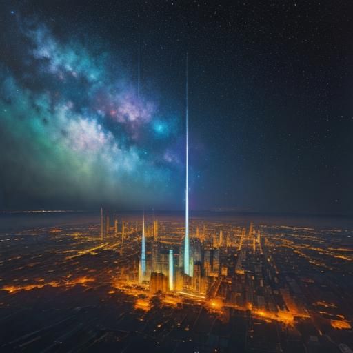 City in the Sky: Cubist Expressionist Painting