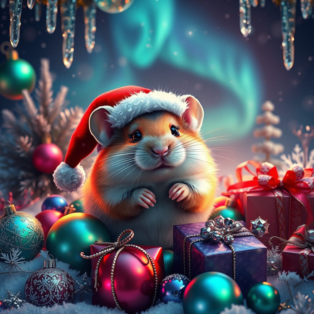 Hamster's Whimsical Christmas in a Winter Wonderland