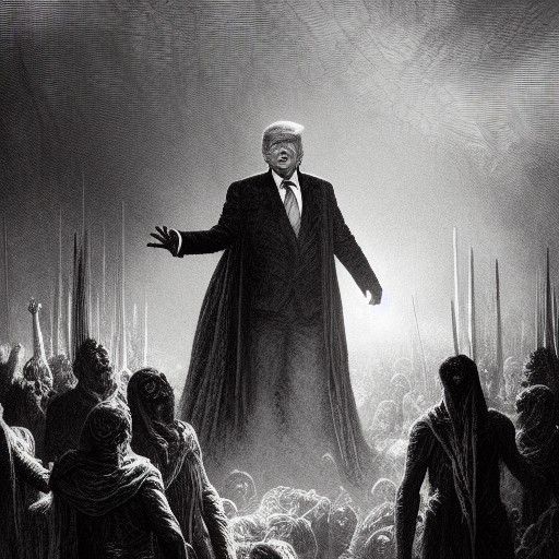 Donald Trump: A Horror Portrait in Doré Style