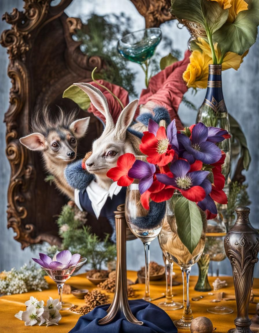 Surreal Alien Restaurant Celebration in Hyperreal Detail