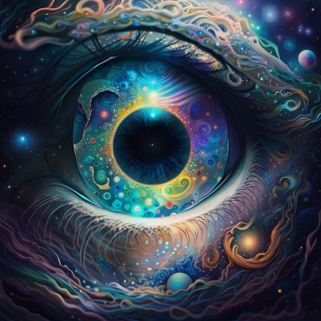 Holographic Cosmic Eye Astral Illustration
