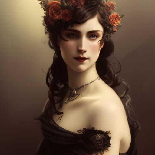 Victorian Gothic Portrait in Hyperdetailed Style