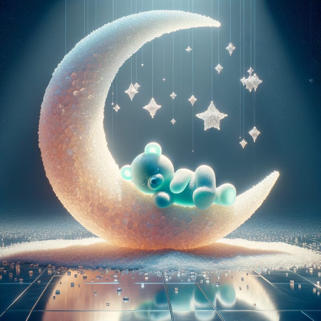 Gummy Bear Sleeping on Sugar Moon