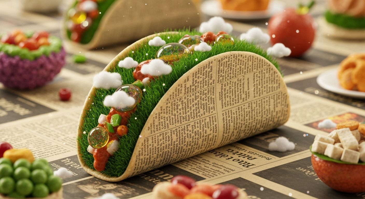 Nebula Taco: A Surreal Space Food Digital Painting