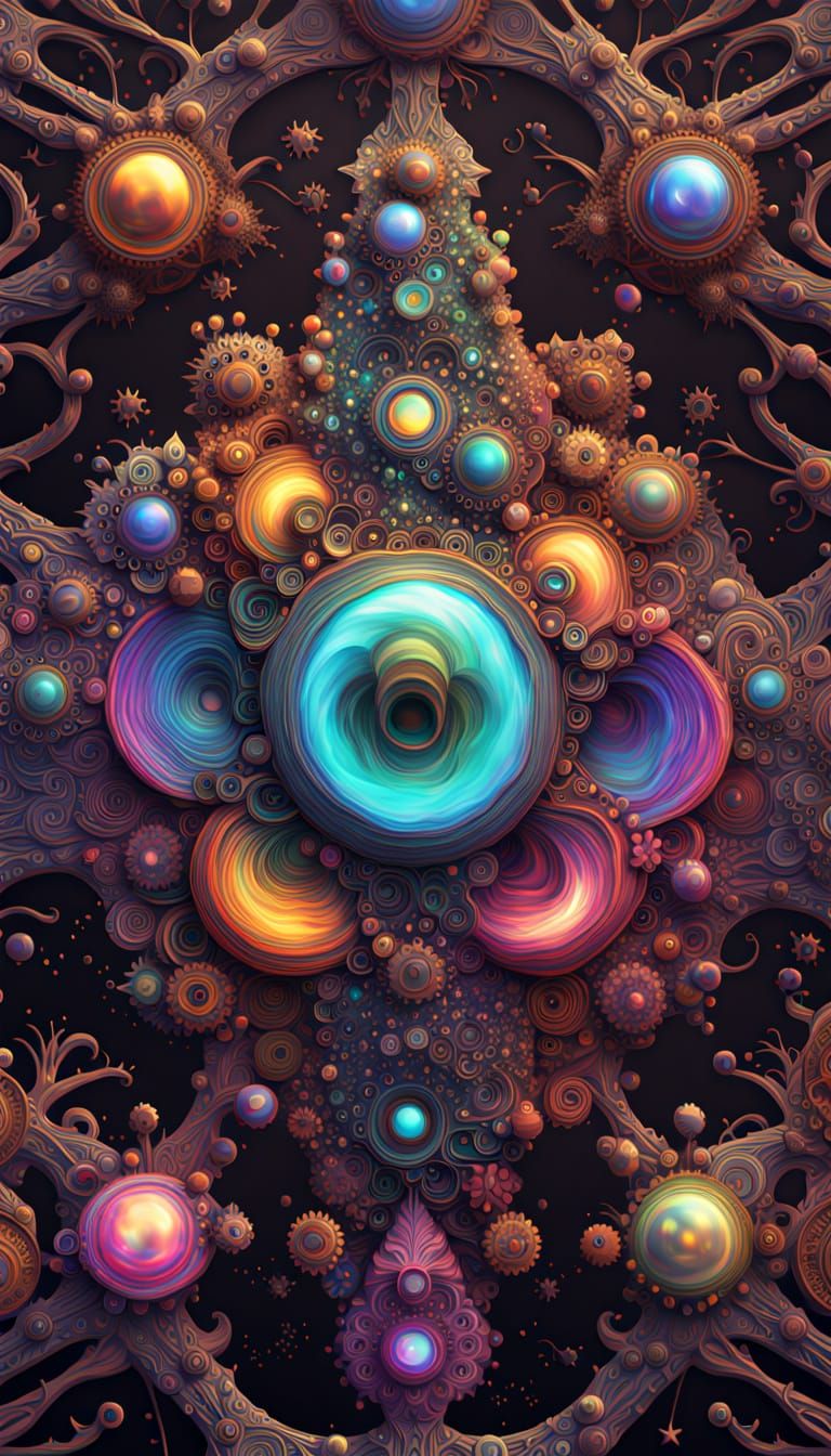 Iridescent Fractal Art in Digital Illustration