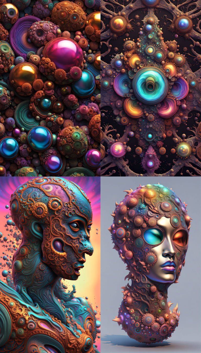 Radiant Fractal Art in Digital Illustration Style