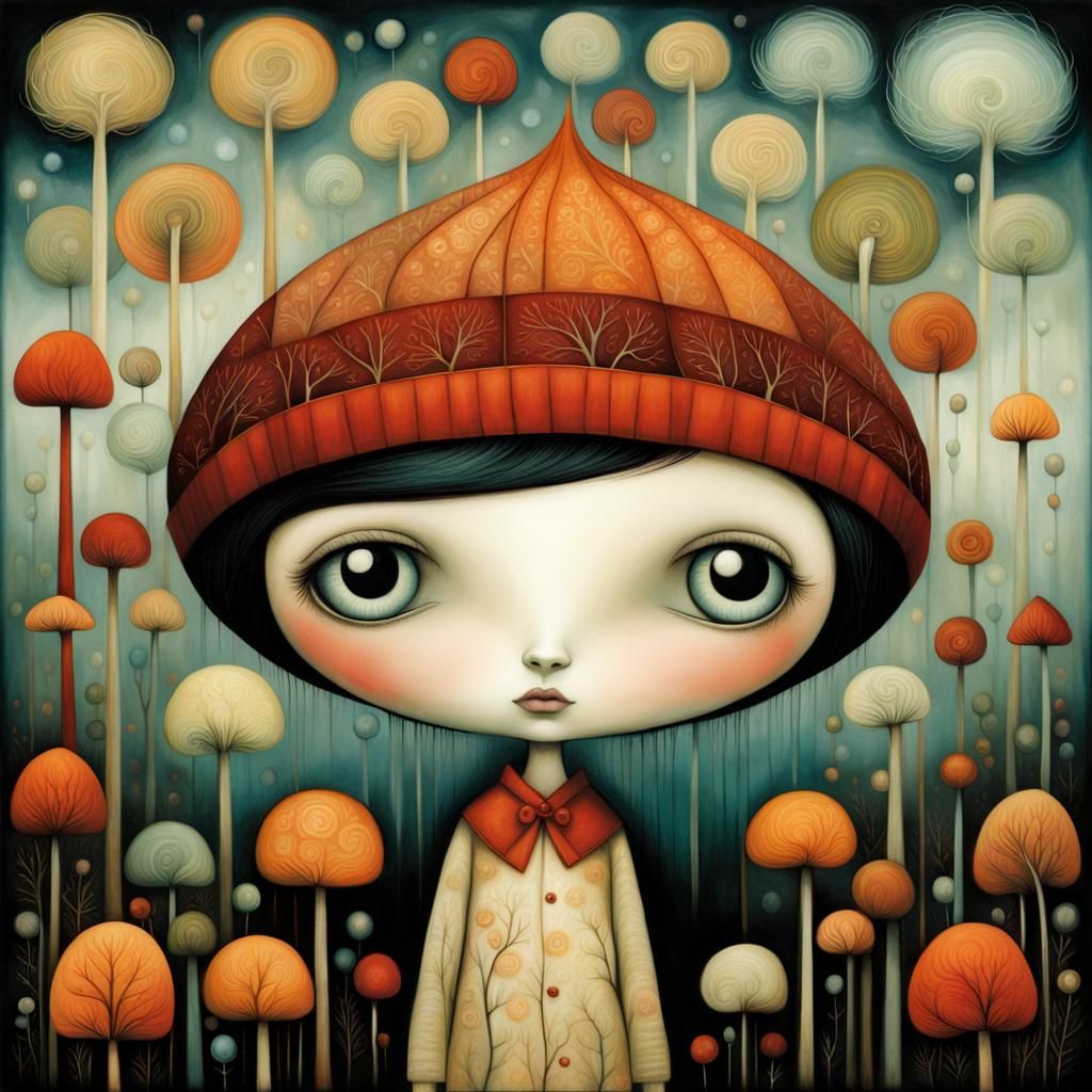 Girl in Ethereal Dark Fantasy Style