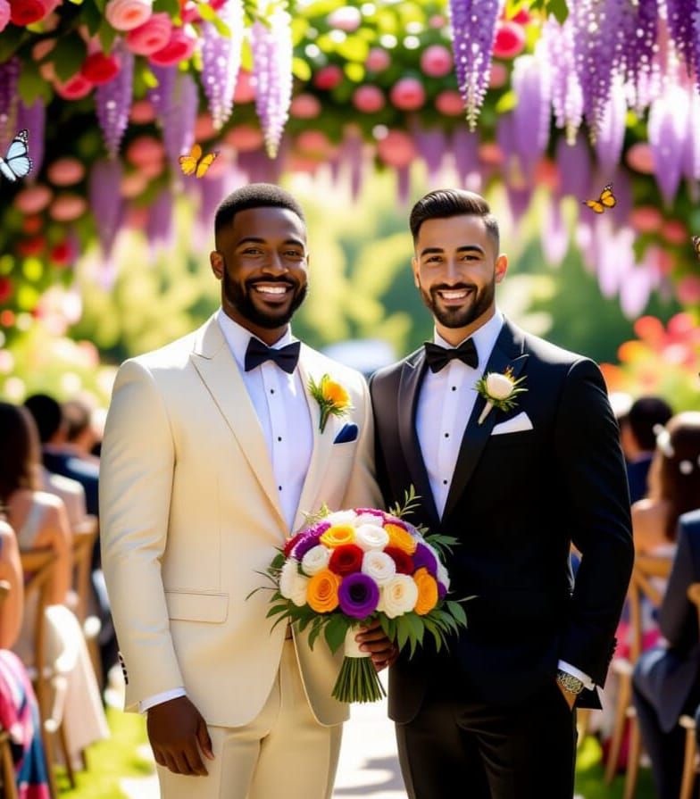 A Gay Wedding in a Lush Vibrant Garden