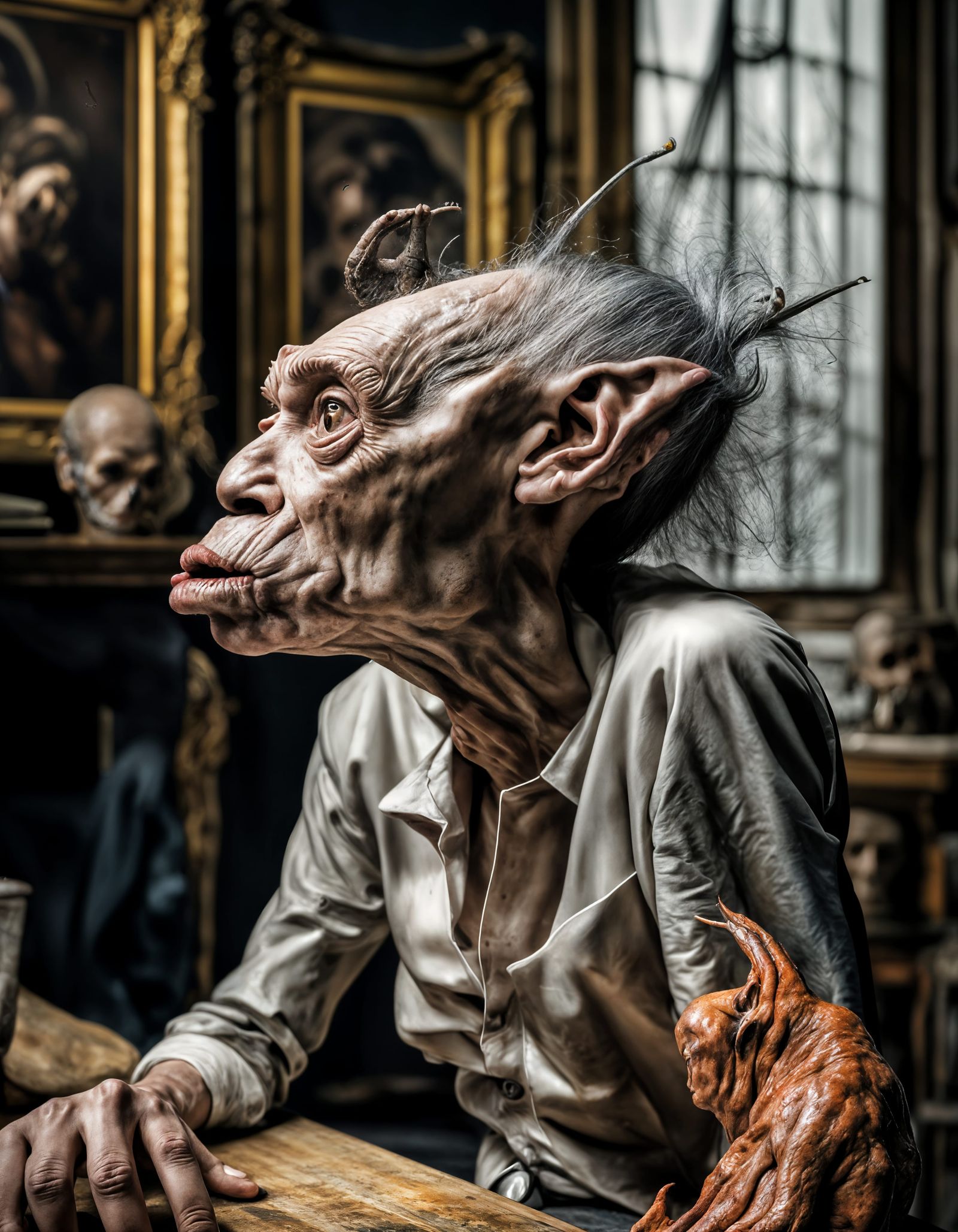 very, very old crypto-alien - a variety of Elf, seen at Bistro BIzzarro