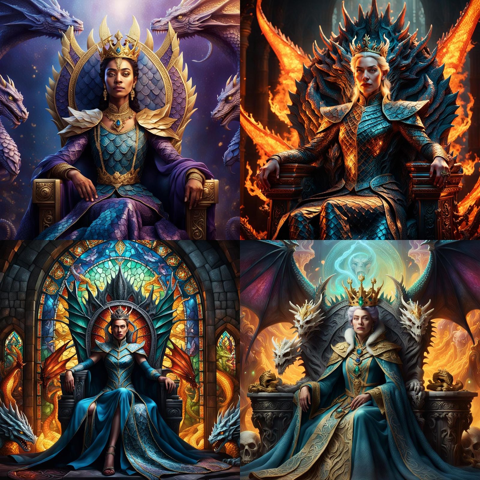 Hyperrealistic Dragon Queen Concept Art